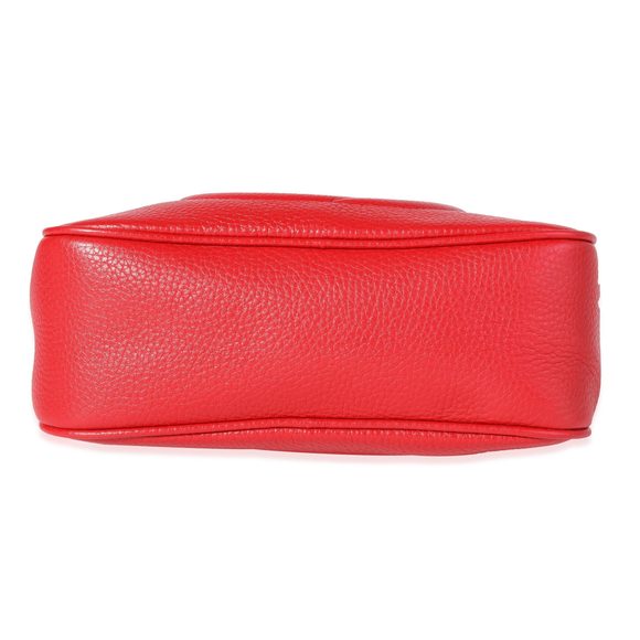 Gucci Red Pebbled Leather Soho Disco Crossbody - Picture 5 of 8